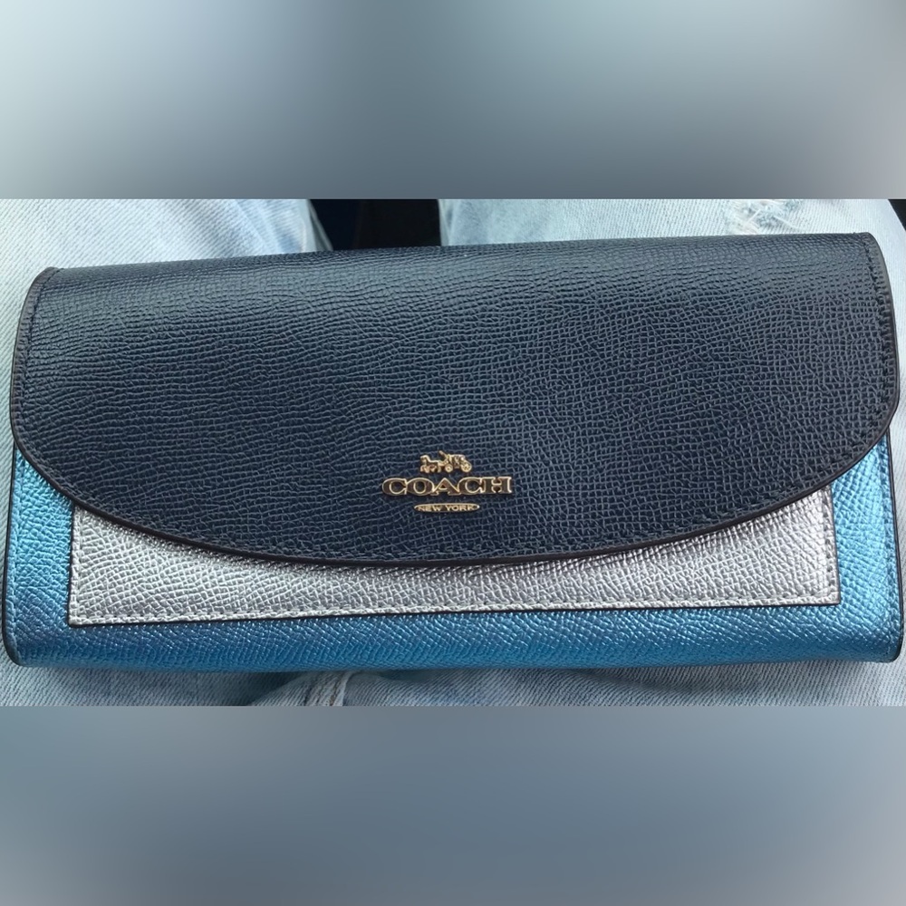 Blue multicolor authentic Coach wallet
